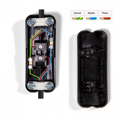 Ενδιάμεσο Διακοπτάκι με Ρίγες Μαύρο - Creative Cables