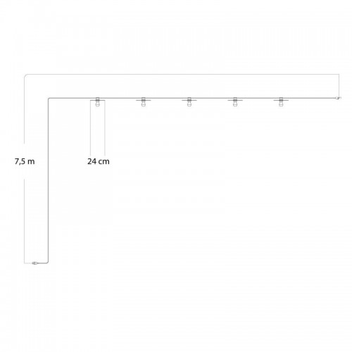 Γιρλάντα Lumet 'Maioliche' έτοιμη για χρήση, 7,5m υφασμάτινο καλώδιο πλακέ με 5 ντουί, καπέλα φωτιστικών, γάντζο και φις - Majolica Κίτρινο-Πράσινο - Creative Cables