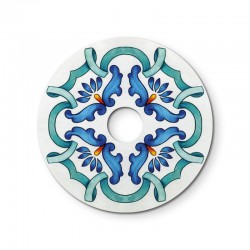 Γιρλάντα Lumet 'Maioliche' έτοιμη για χρήση, 7,5m υφασμάτινο καλώδιο πλακέ με 5 ντουί, καπέλα φωτιστικών, γάντζο και φις - Majolica Μπλε - Creative Cables