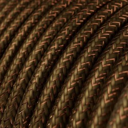 Στρογγυλό Υφασμάτινο Γυαλιστερό Καλώδιο RL13 - Καφέ Creative Cables