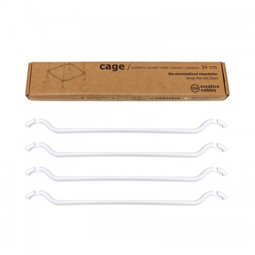 Cage Τετράγωνο - Κατασκευή για φωτιστικά Λευκή - Creative Cables