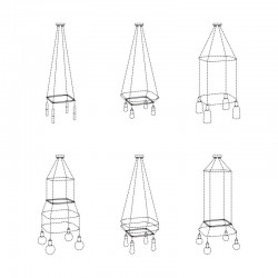 Cage Τετράγωνο - Κατασκευή για φωτιστικά Μαύρη - Creative Cables