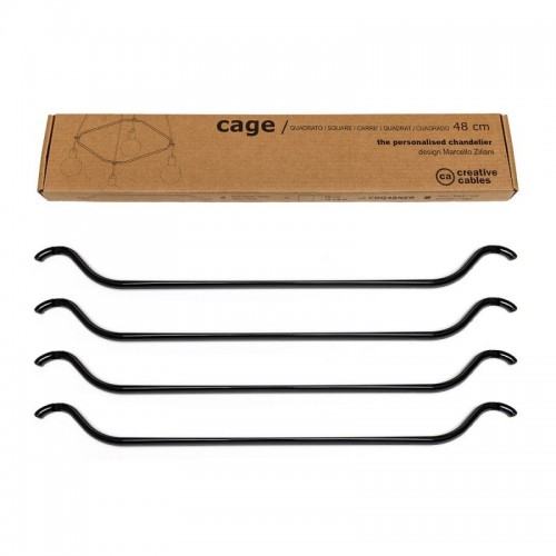 Cage Τετράγωνο - Κατασκευή για φωτιστικά Μαύρη - Creative Cables