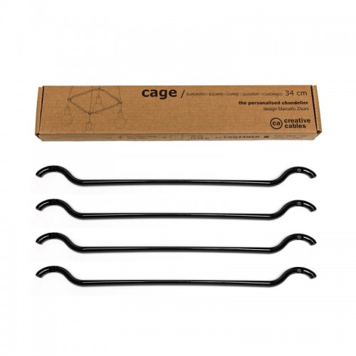Cage Τετράγωνο - Κατασκευή για φωτιστικά Μαύρη - Creative Cables