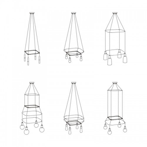 Cage Τετράγωνο - Κατασκευή για φωτιστικά Διαφανές - Creative Cables