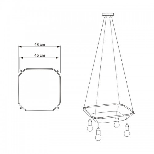 Cage Τετράγωνο - Κατασκευή για φωτιστικά Διαφανές - Creative Cables