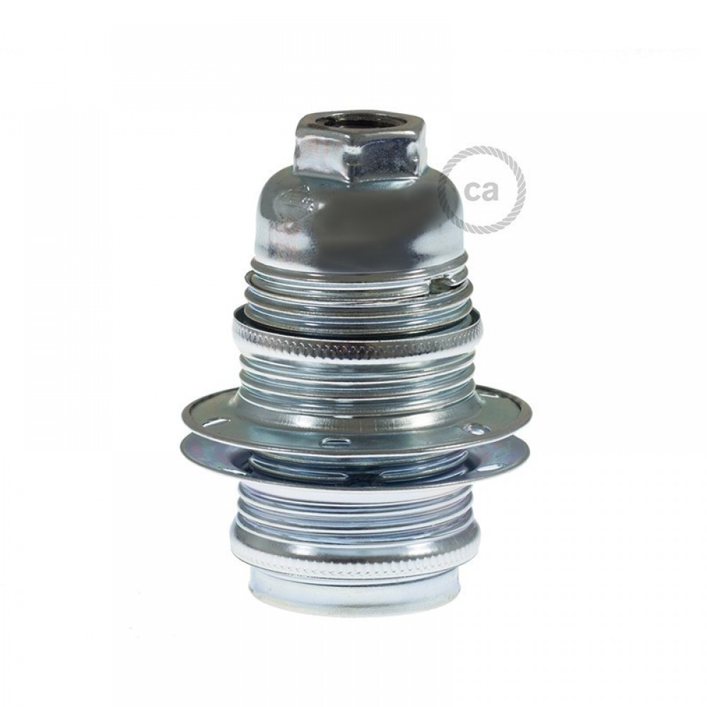 Ντουί Μεταλλικό Ε14 Χρώμιο Με Ροδέλες Και Στήριγμα Καλωδίου - Creative Cables