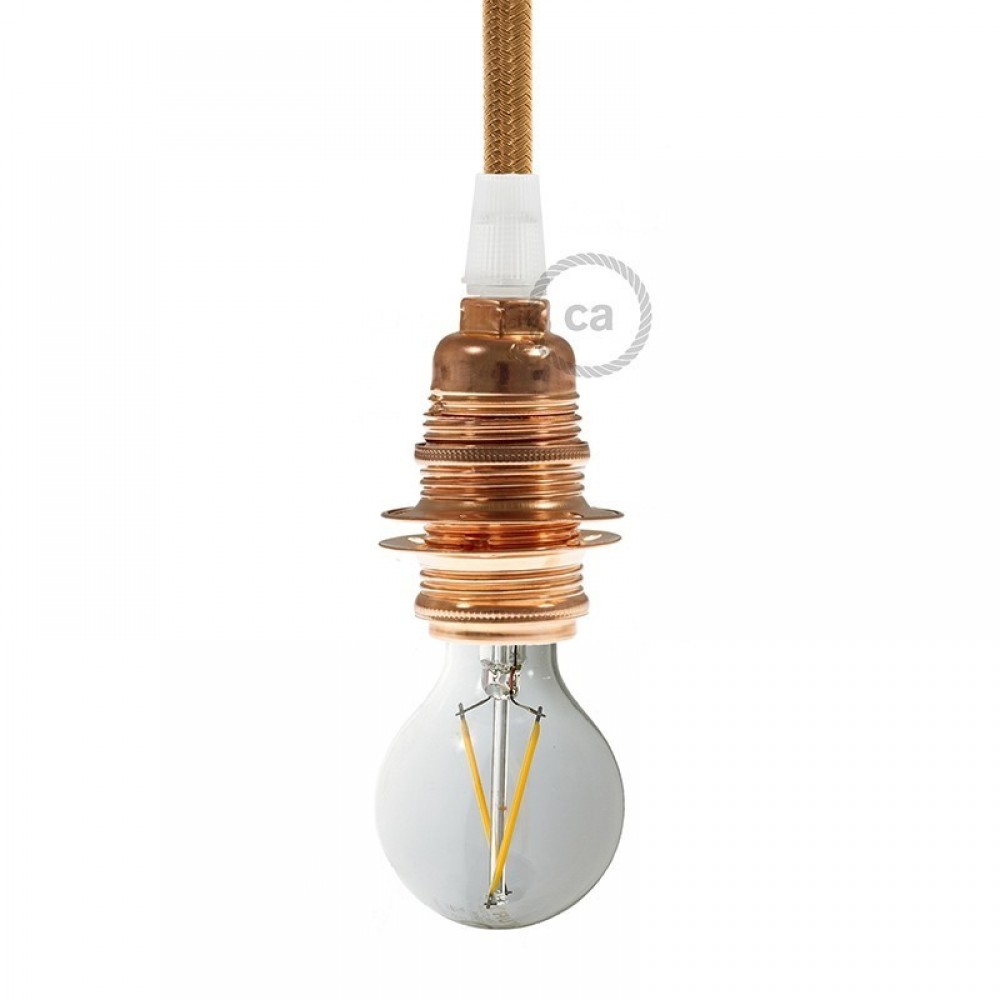 Ντουί Μεταλλικό Ε14 Χάλκινο Με Ροδέλες Και Στήριγμα Καλωδίου - Creative Cables