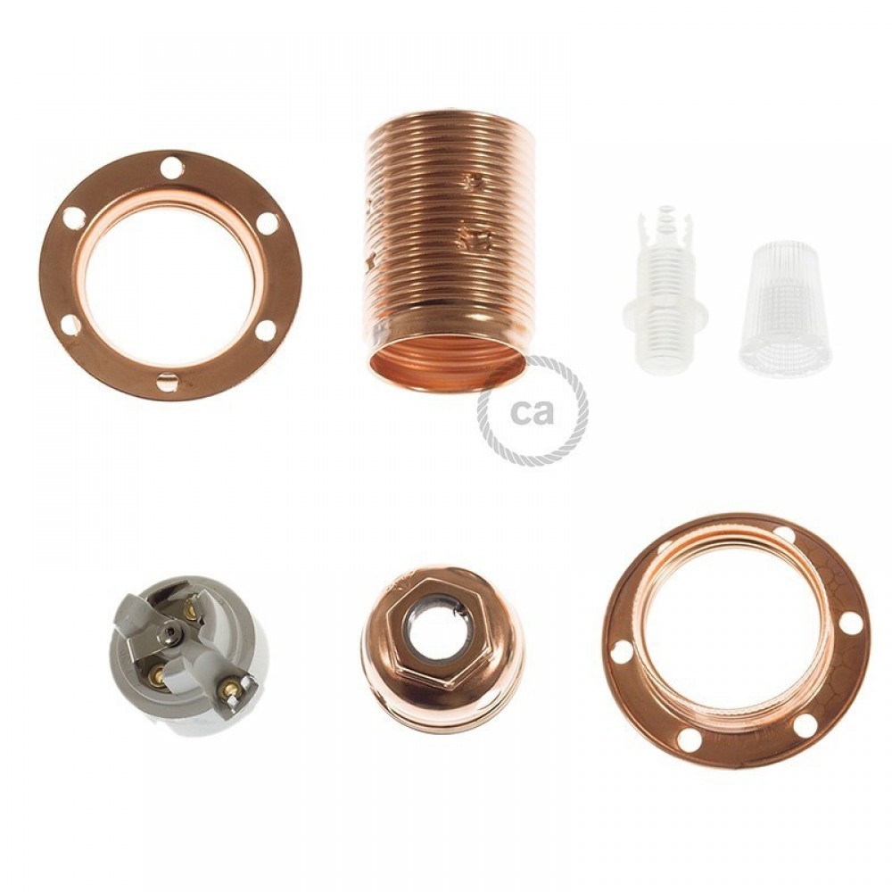 Ντουί Μεταλλικό Ε14 Χάλκινο Με Ροδέλες Και Στήριγμα Καλωδίου - Creative Cables