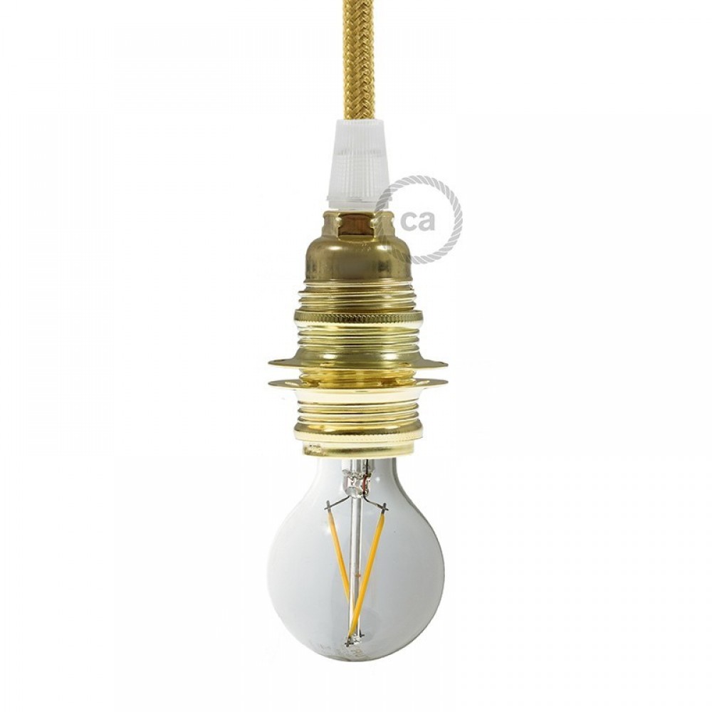 Ντουί Μεταλλικό Ε14 Χρυσό Με Ροδέλες Και Στήριγμα Καλωδίου - Creative Cables