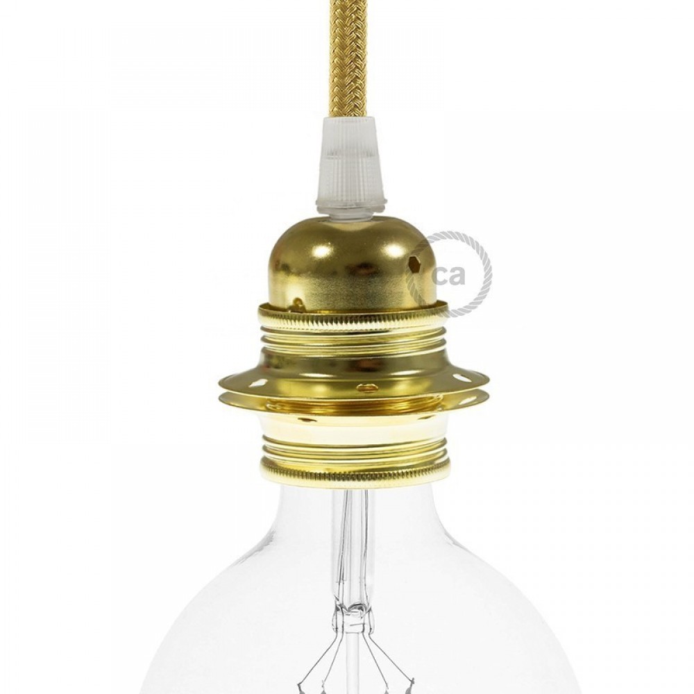Ντουί Μεταλλικό Ε27 Χρυσό Με Ροδέλες Και Στήριγμα Καλωδίου - Creative Cables