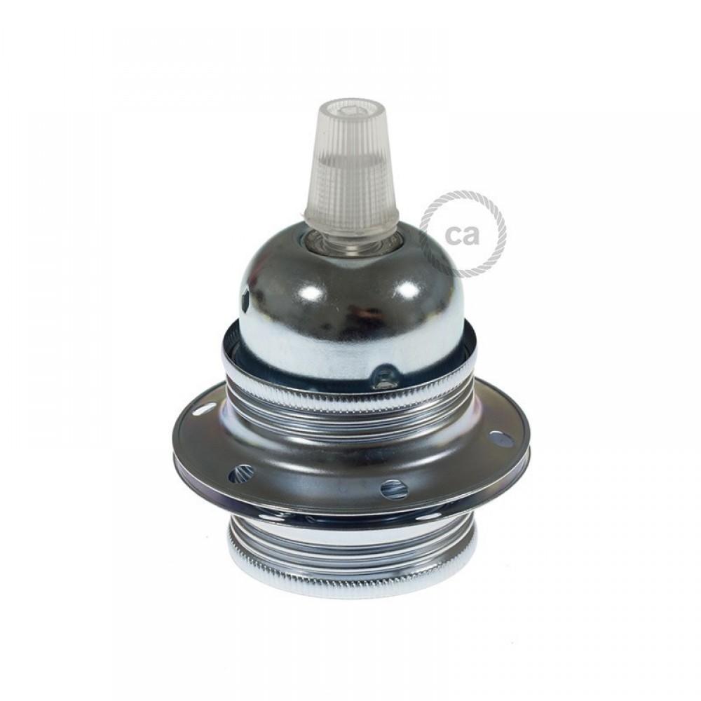 Ντουί Μεταλλικό Ε27 Χρώμιο Με Ροδέλες Και Στήριγμα Καλωδίου - Creative Cables