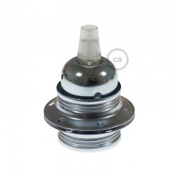 Ντουί Μεταλλικό Ε27 Χρώμιο Με Ροδέλες Και Στήριγμα Καλωδίου - Creative Cables