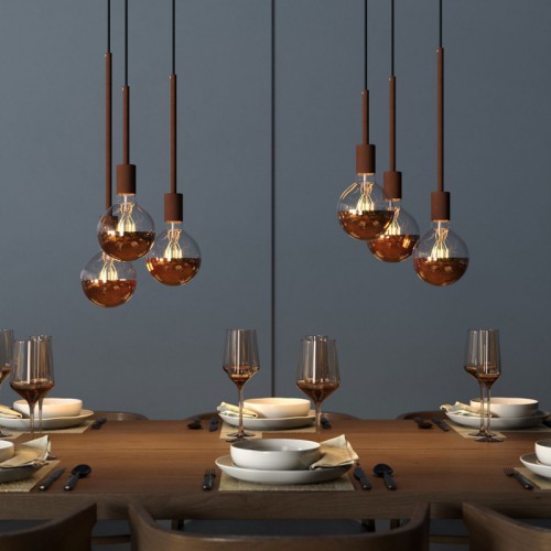 Σωληνάκι προέκτασης μεταλλικό για φωτιστικά Βαμμένη σκουριά 15cm Creative Cables