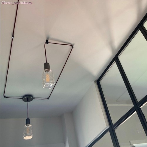 Μεταλλικό Στήριγμα Τοίχου Sarè για υφασμάτινο Καλώδιο - Ανθρακί - Creative Cables