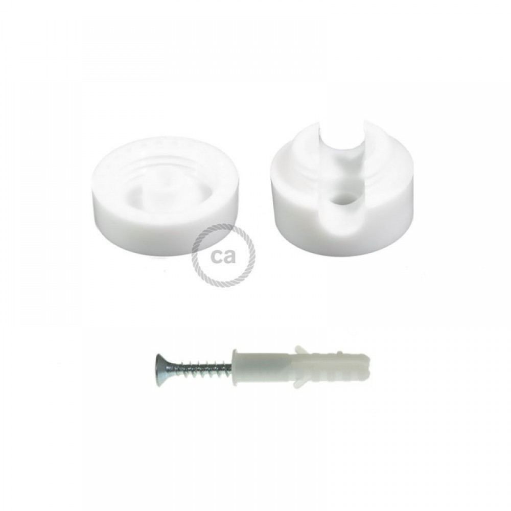 Universal Στήριγμα Τοίχου για Υφασμάτινο Καλώδιο, Λευκό - Creative Cables