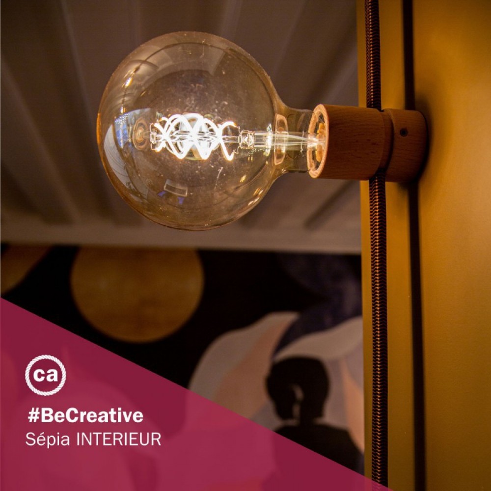 Ξύλινο Εξάρτημα Ντουι E27 Στρόγγυλο DIY για Καλώδιο Γιρλάντας - Σειρά Filé - Creative Cables