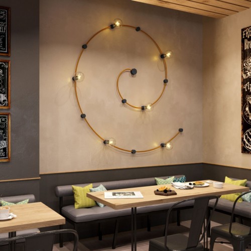 Ξύλινο Εξάρτημα Ντουι E27 Στρόγγυλο DIY για Καλώδιο Γιρλάντας Μαύρο - Σειρά Filé - Creative Cables