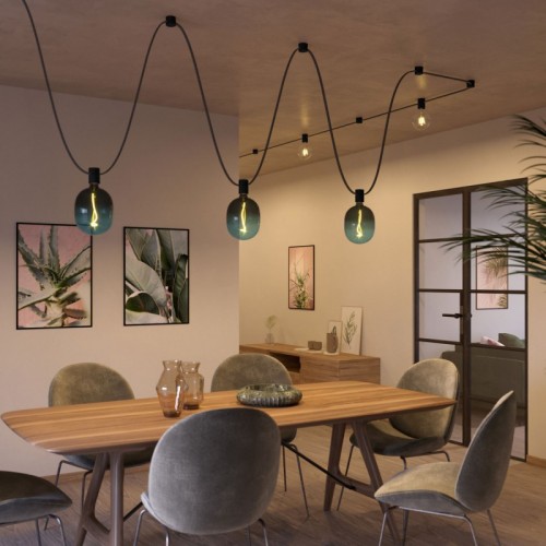 Ξύλινο Εξάρτημα Ντουι E27 Στρόγγυλο DIY για Καλώδιο Γιρλάντας Μαύρο - Σειρά Filé - Creative Cables