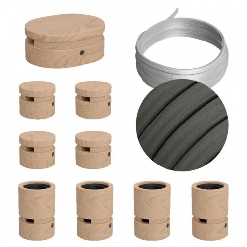 Σύστημα Filé Γιρλάντα Συμμετρικό DIY Kit - 5m Καλώδιο Γιρλάντας και 9 Ξύλινα Αξεσουάρ Εσωτερικού Χώρου - Creative Cables