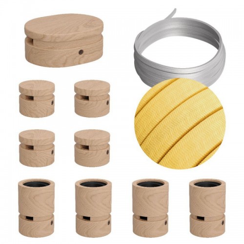 Σύστημα Filé Γιρλάντα Συμμετρικό DIY Kit - 5m Καλώδιο Γιρλάντας και 9 Ξύλινα Αξεσουάρ Εσωτερικού Χώρου - Creative Cables