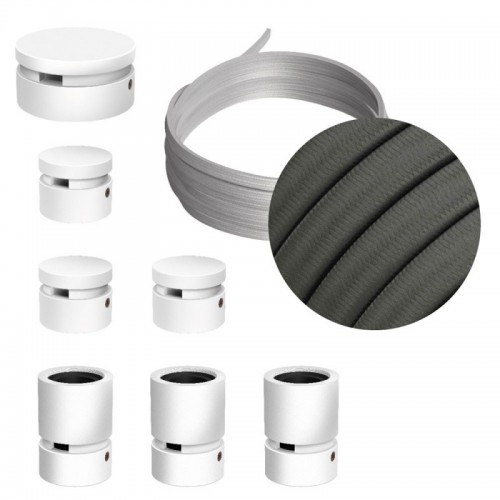 Σύστημα Filé Γιρλάντα Γραμμικό DIY Kit- 5m Καλώδιο Γιρλάντας και 7 Ξύλινα Αξεσουάρ Εσωτερικού Χώρου Λευκά - Creative Cables