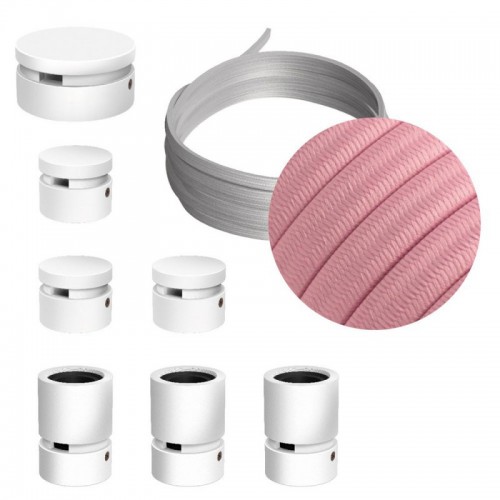 Σύστημα Filé Γιρλάντα Γραμμικό DIY Kit- 5m Καλώδιο Γιρλάντας και 7 Ξύλινα Αξεσουάρ Εσωτερικού Χώρου Λευκά - Creative Cables