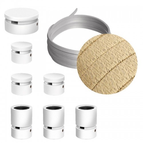 Σύστημα Filé Γιρλάντα Γραμμικό DIY Kit- 5m Καλώδιο Γιρλάντας και 7 Ξύλινα Αξεσουάρ Εσωτερικού Χώρου Λευκά - Creative Cables