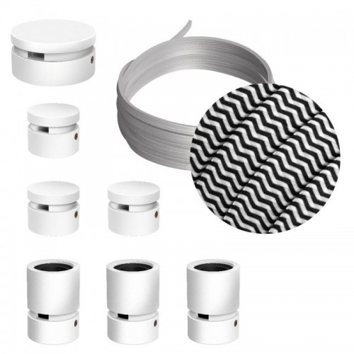 Σύστημα Filé Γιρλάντα Γραμμικό DIY Kit- 5m Καλώδιο Γιρλάντας και 7 Ξύλινα Αξεσουάρ Εσωτερικού Χώρου Λευκά - Creative Cables