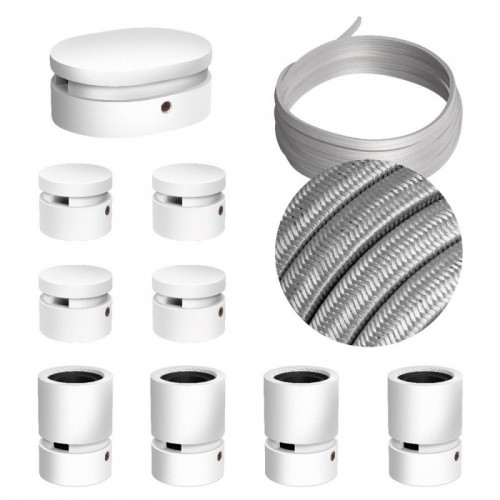 Σύστημα Filé Γιρλάντα Συμμετρικό DIY Kit - 5m Καλώδιο Γιρλάντας και 9 Ξύλινα Αξεσουάρ Εσωτερικού Χώρου Λευκά - Creative Cables