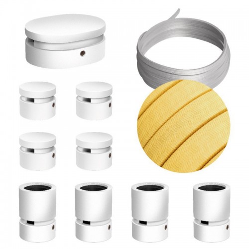 Σύστημα Filé Γιρλάντα Συμμετρικό DIY Kit - 5m Καλώδιο Γιρλάντας και 9 Ξύλινα Αξεσουάρ Εσωτερικού Χώρου Λευκά - Creative Cables