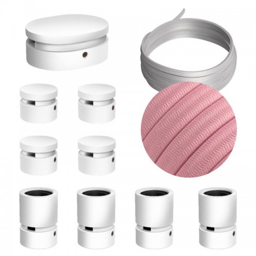 Σύστημα Filé Γιρλάντα Συμμετρικό DIY Kit - 5m Καλώδιο Γιρλάντας και 9 Ξύλινα Αξεσουάρ Εσωτερικού Χώρου Λευκά - Creative Cables