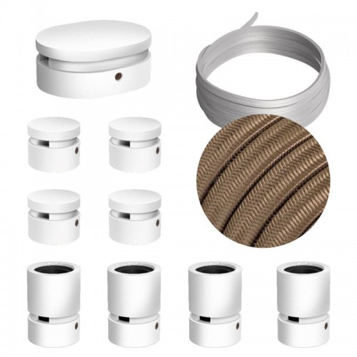 Σύστημα Filé Γιρλάντα Συμμετρικό DIY Kit - 5m Καλώδιο Γιρλάντας και 9 Ξύλινα Αξεσουάρ Εσωτερικού Χώρου Λευκά - Creative Cables