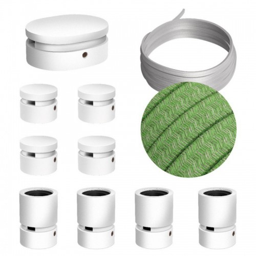 Σύστημα Filé Γιρλάντα Συμμετρικό DIY Kit - 5m Καλώδιο Γιρλάντας και 9 Ξύλινα Αξεσουάρ Εσωτερικού Χώρου Λευκά - Creative Cables