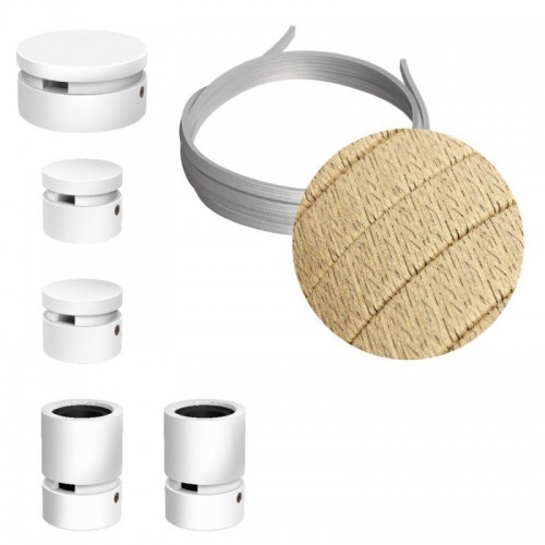 Σύστημα Filé Γιρλάντα Ζιγκ-Ζαγκ Wiggle DIY Kit - 3m Καλώδιο Γιρλάντας Και 5 Ξύλινα Αξεσουάρ Εσωτερικού χώρου Λευκά - Creative Cables