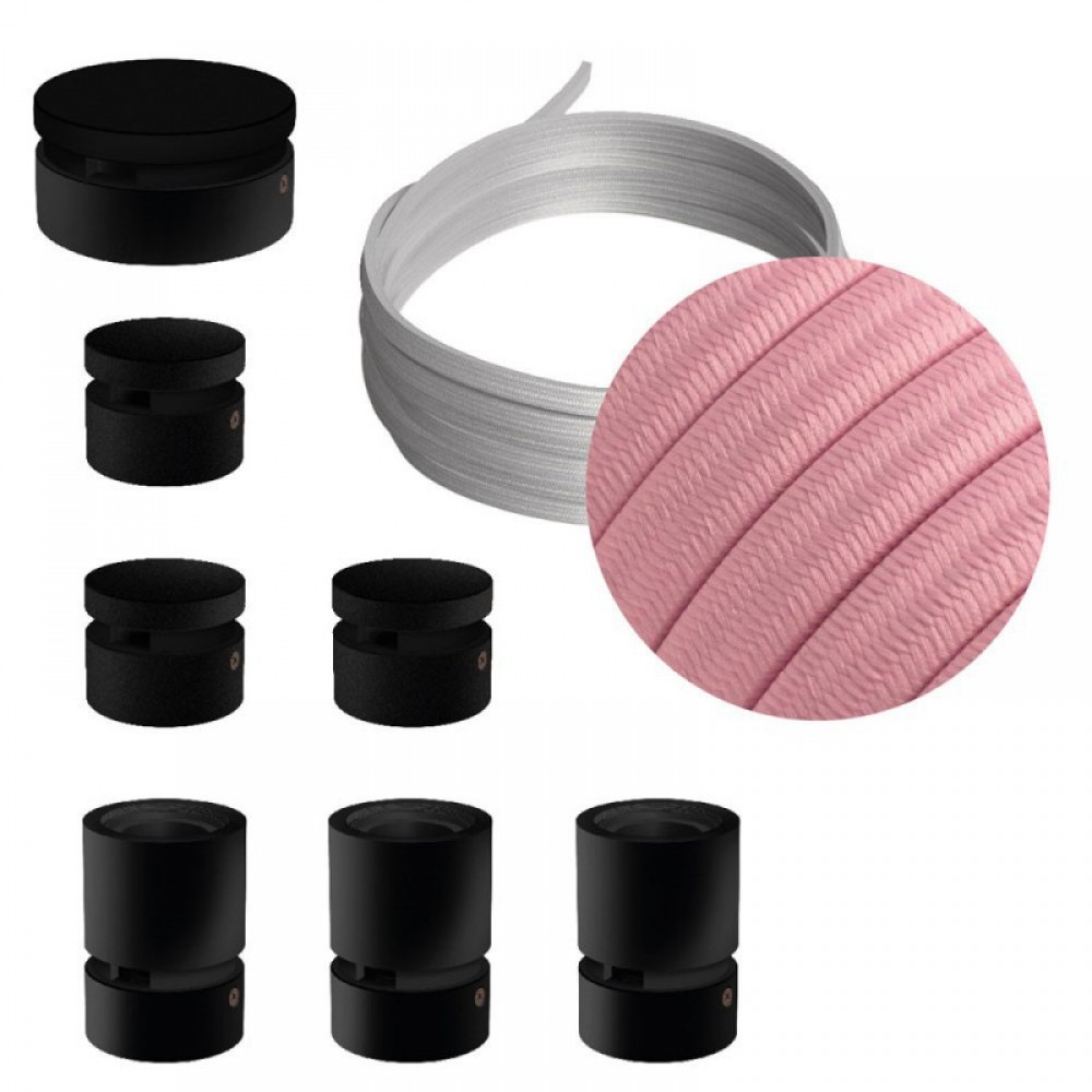 Σύστημα Filé Γιρλάντα Γραμμικό DIY Kit- 5m Καλώδιο Γιρλάντας και 7 Ξύλινα Αξεσουάρ Εσωτερικού Χώρου Μαύρα - Creative Cables