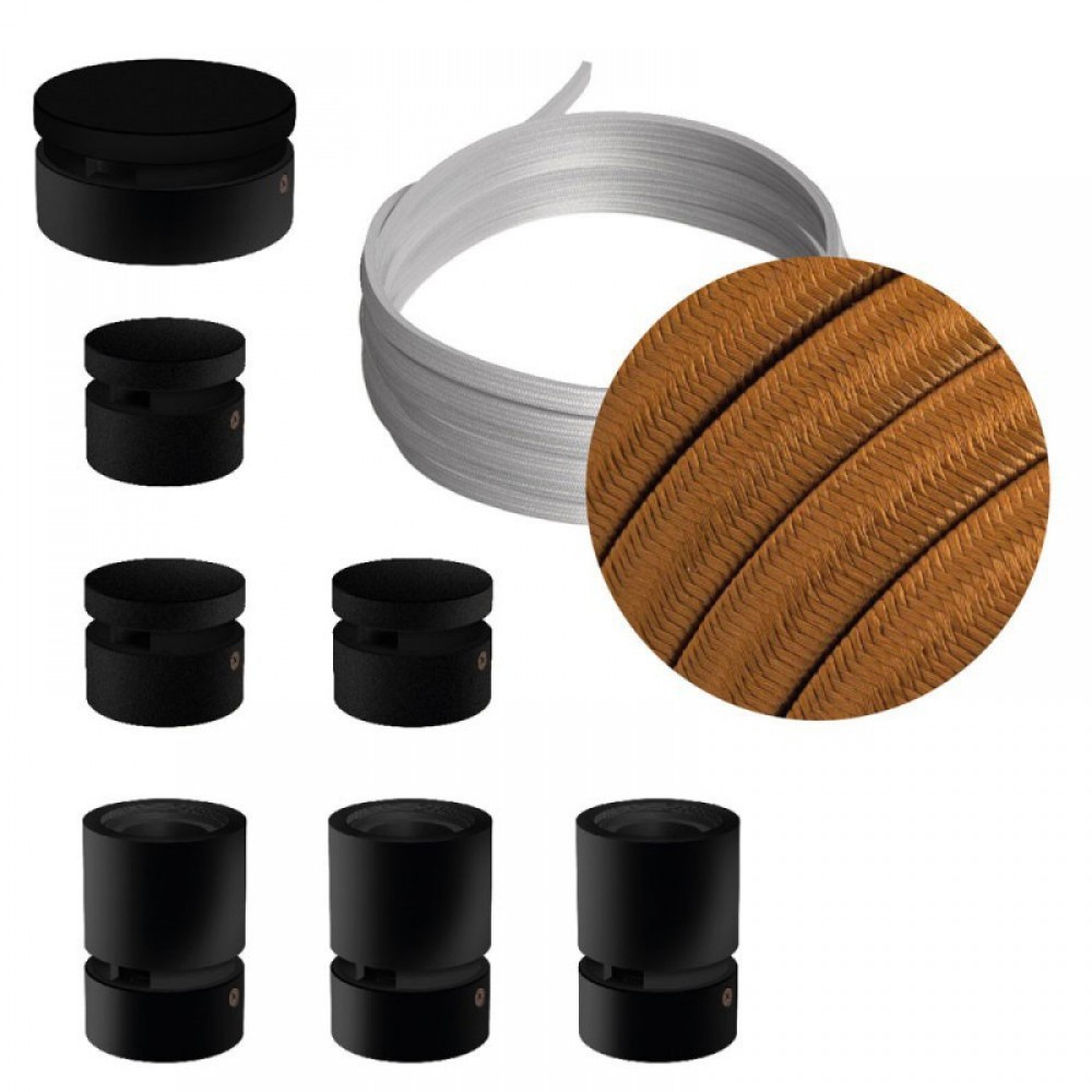 Σύστημα Filé Γιρλάντα Γραμμικό DIY Kit- 5m Καλώδιο Γιρλάντας και 7 Ξύλινα Αξεσουάρ Εσωτερικού Χώρου Μαύρα - Creative Cables