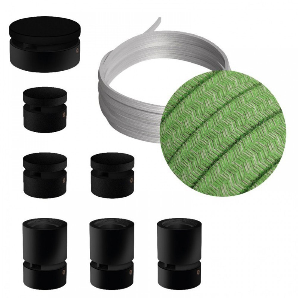 Σύστημα Filé Γιρλάντα Γραμμικό DIY Kit- 5m Καλώδιο Γιρλάντας και 7 Ξύλινα Αξεσουάρ Εσωτερικού Χώρου Μαύρα - Creative Cables