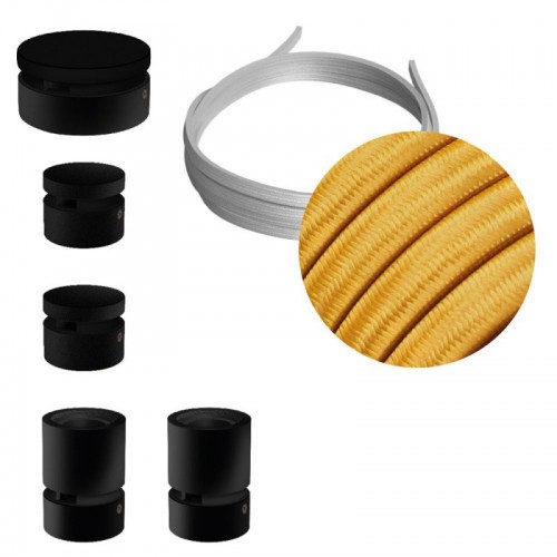 Σύστημα Filé Γιρλάντα Ζιγκ-Ζαγκ Wiggle DIY Kit - 3m Καλώδιο Γιρλάντας Και 5 Ξύλινα Αξεσουάρ Εσωτερικού χώρου Μαύρα - Creative Cables