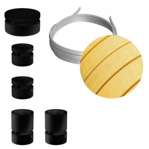 Σύστημα Filé Γιρλάντα Ζιγκ-Ζαγκ Wiggle DIY Kit - 3m Καλώδιο Γιρλάντας Και 5 Ξύλινα Αξεσουάρ Εσωτερικού χώρου Μαύρα - Creative Cables