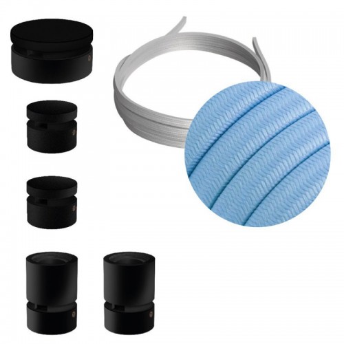 Σύστημα Filé Γιρλάντα Ζιγκ-Ζαγκ Wiggle DIY Kit - 3m Καλώδιο Γιρλάντας Και 5 Ξύλινα Αξεσουάρ Εσωτερικού χώρου Μαύρα - Creative Cables