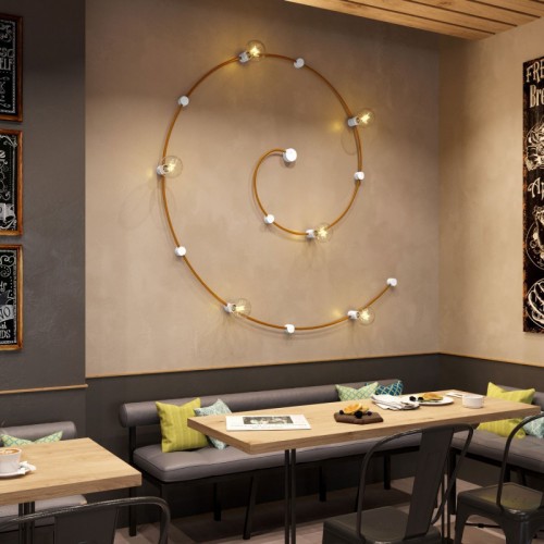 Ξύλινο Εξάρτημα Ενδιάμεσο Στρόγγυλο DIY για Καλώδιο Γιρλάντας Λευκό - Σειρά Filé - Creative Cables