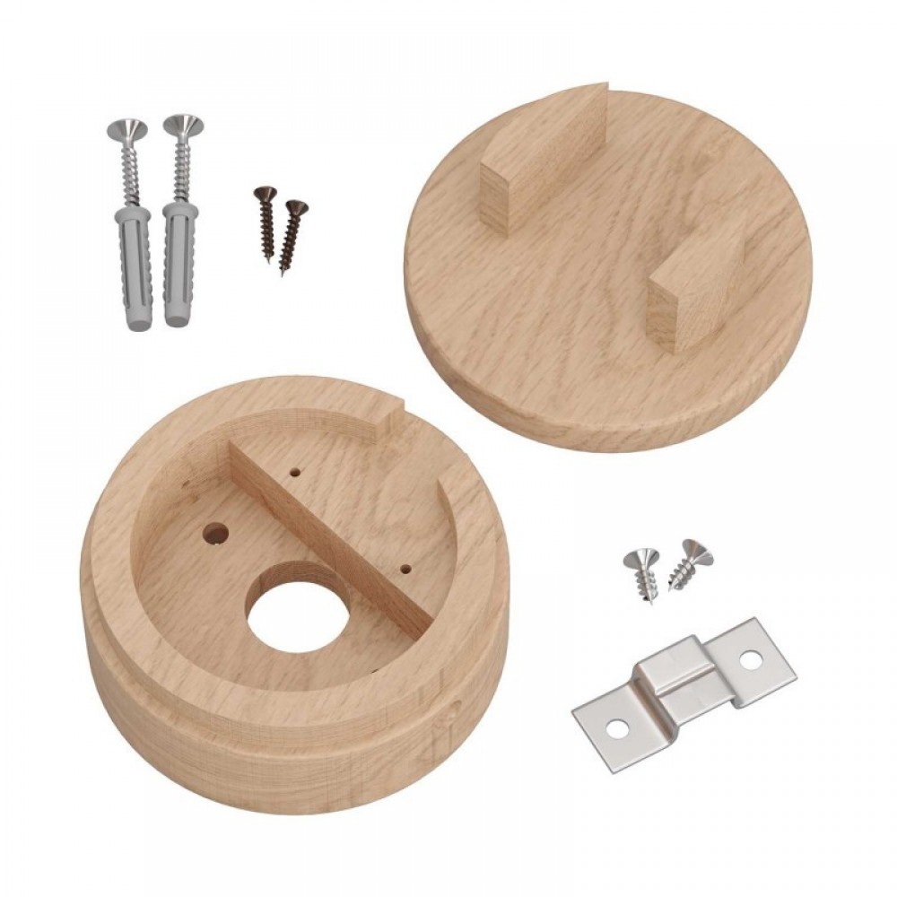 Ξύλινο Εξάρτημα Ροζέτα Στρογγυλή DIY για Καλώδιο Γιρλάντας Neutral - Σειρά Filé - Creative Cables