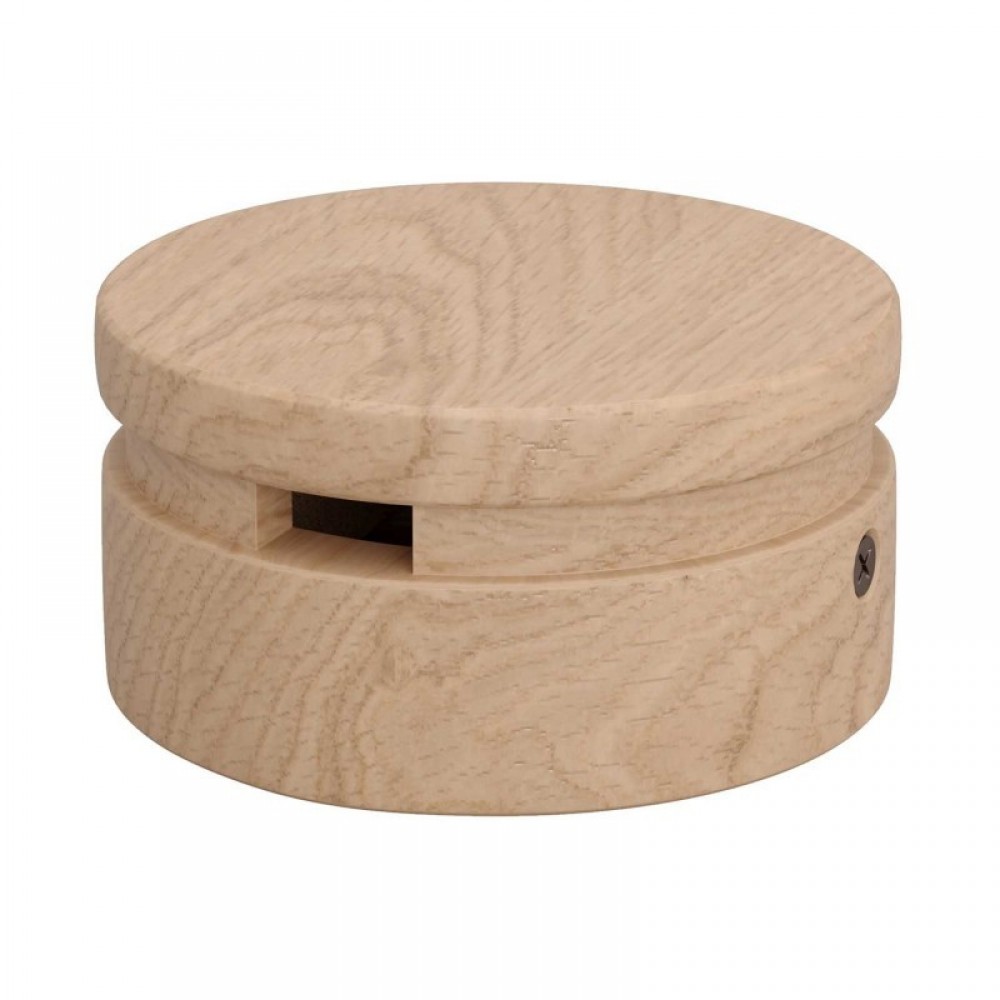 Ξύλινο Εξάρτημα Ροζέτα Στρογγυλή DIY για Καλώδιο Γιρλάντας Neutral - Σειρά Filé - Creative Cables