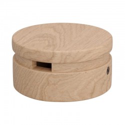 Ξύλινο Εξάρτημα Ροζέτα Στρογγυλή DIY για Καλώδιο Γιρλάντας Neutral - Σειρά Filé - Creative Cables