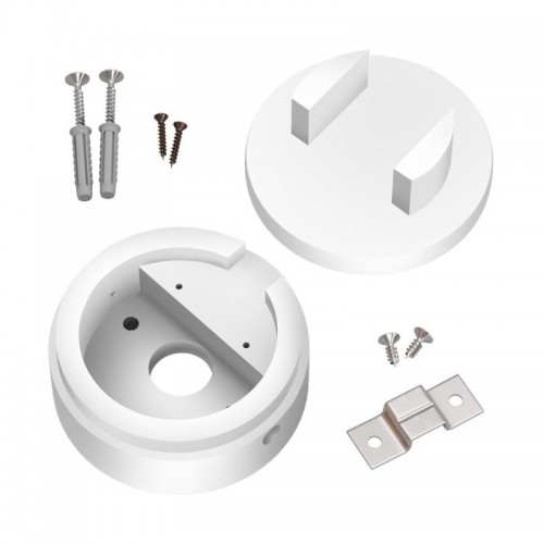 Ξύλινο Εξάρτημα Ροζέτα Στρογγυλή DIY για Καλώδιο Γιρλάντας Λευκό - Σειρά Filé - Creative Cables