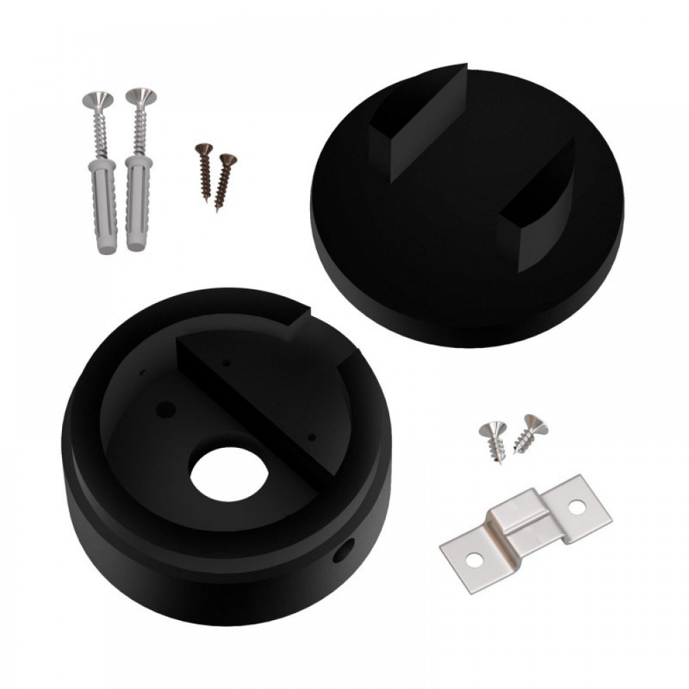 Ξύλινο Εξάρτημα Ροζέτα Στρογγυλή DIY για Καλώδιο Γιρλάντας Μαύρο - Σειρά Filé - Creative Cables