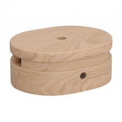 Ξύλινο Εξάρτημα Ροζέτα Οβάλ DIY με 1 Τρύπα στο Κέντρο και 2 Τρύπες στο Πλάι για Καλώδιο Γιρλάντας - Σειρά Filé - Creative Cables