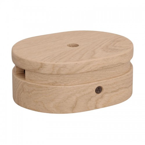 Ξύλινο Εξάρτημα Ροζέτα Οβάλ DIY με 1 Τρύπα στο Κέντρο και 2 Τρύπες στο Πλάι για Καλώδιο Γιρλάντας - Σειρά Filé - Creative Cables