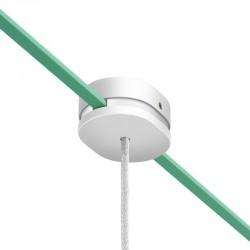 Ξύλινο Εξάρτημα Ροζέτα Οβάλ DIY με 1 Τρύπα στο Κέντρο και 2 Τρύπες στο Πλάι για Καλώδιο Γιρλάντας Λευκό - Σειρά Filé - Creative Cables